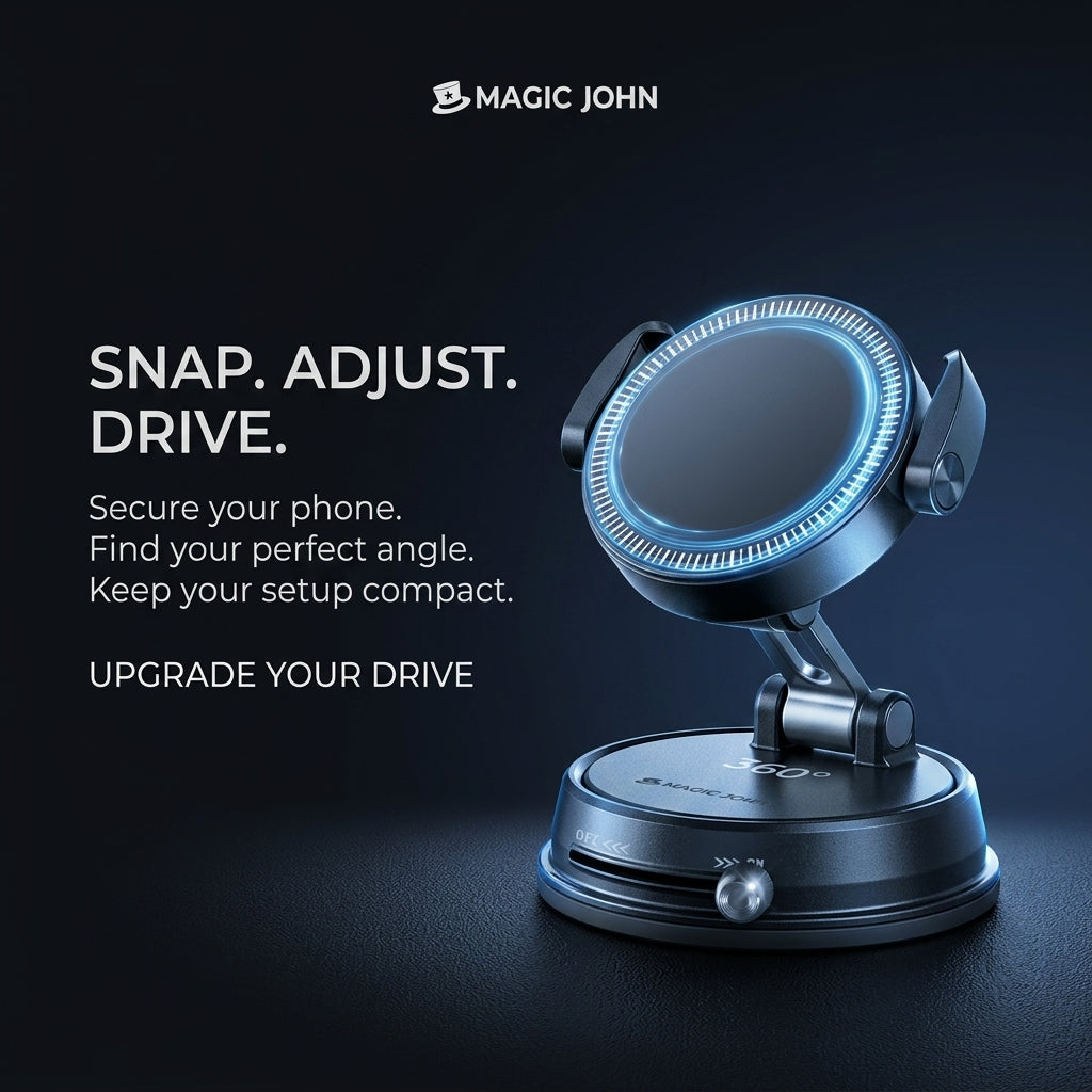 MAGIC JOHN Clip-On Magnetic Phone Mount