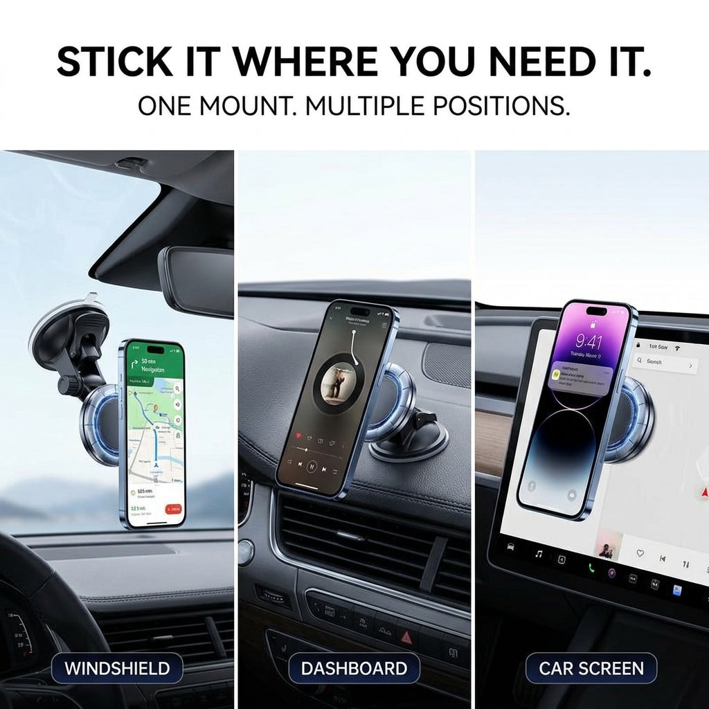 MAGIC JOHN Clip-On Magnetic Phone Mount
