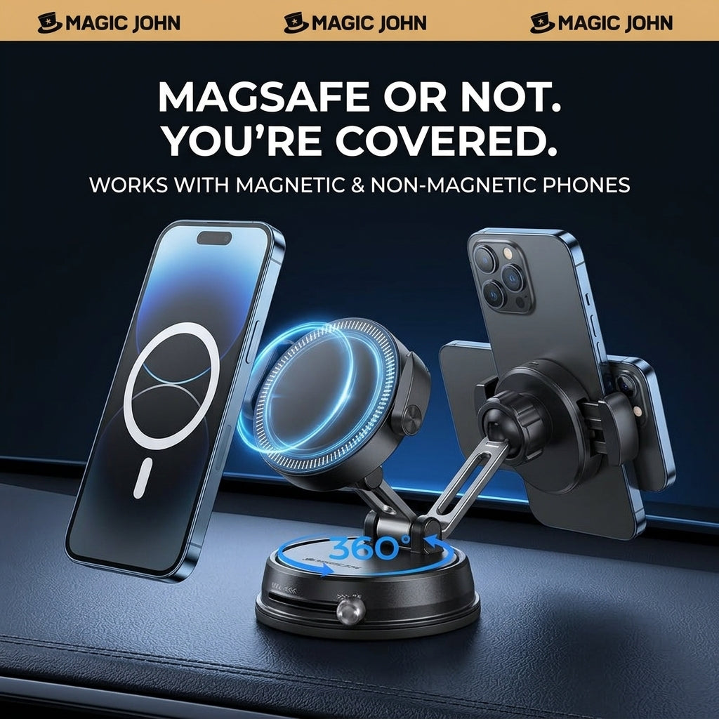 MAGIC JOHN Clip-On Magnetic Phone Mount