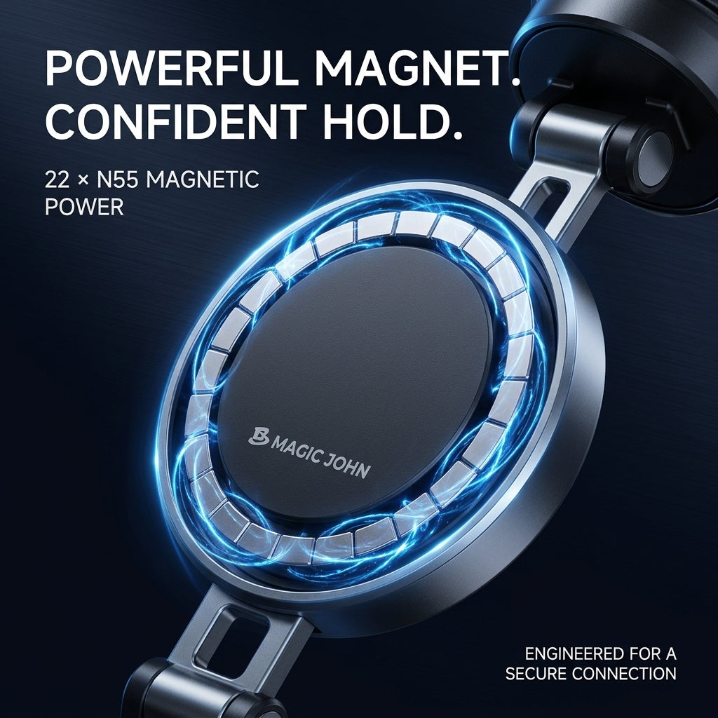 MAGIC JOHN Clip-On Magnetic Phone Mount
