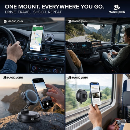 MAGIC JOHN Clip-On Magnetic Phone Mount